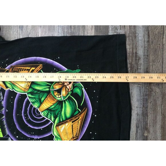 Vintage Vtg 90s NBA Seattle Supersonics Super Hero Mens Medium Black T Shirt - Picture 9 of 10